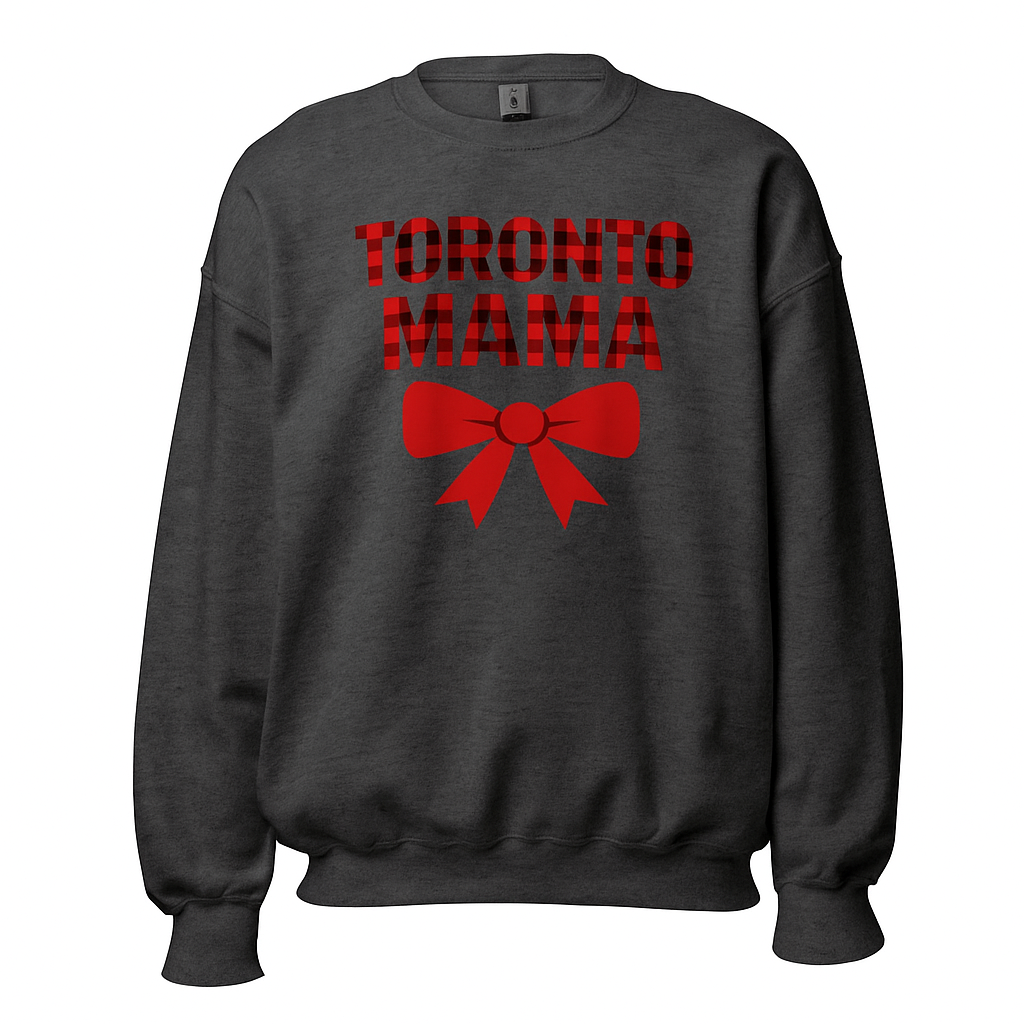 Toronto Mama Festive Plaid & Bow Sweatshirt