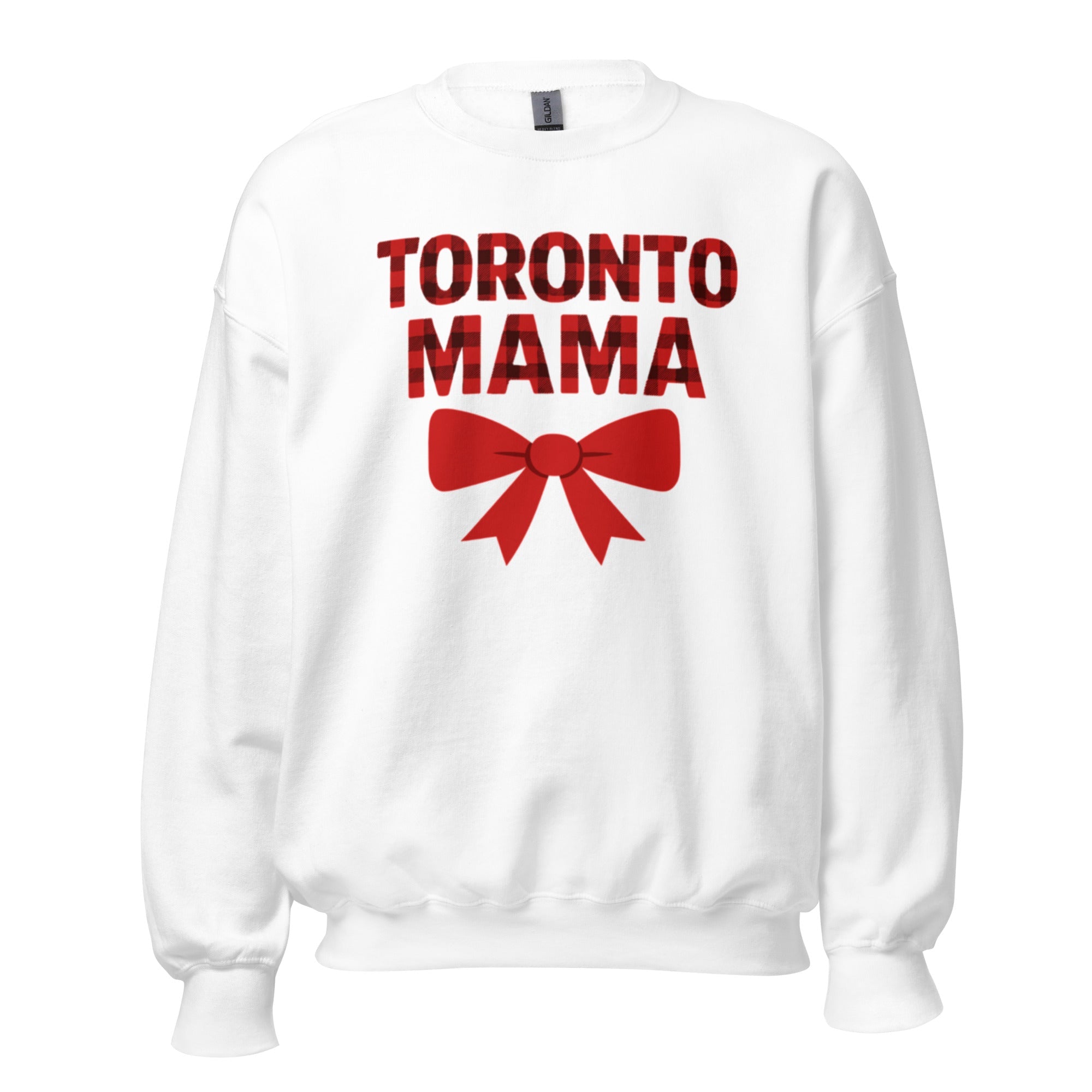 Toronto Mama Festive Plaid & Bow Sweatshirt