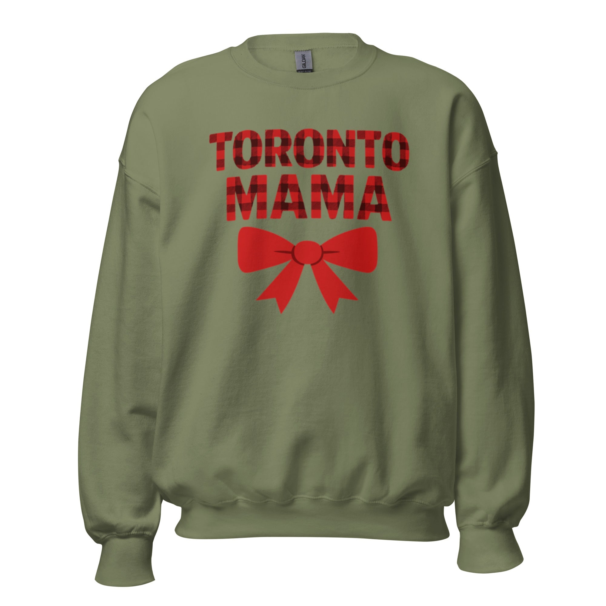 Toronto Mama Festive Plaid & Bow Sweatshirt