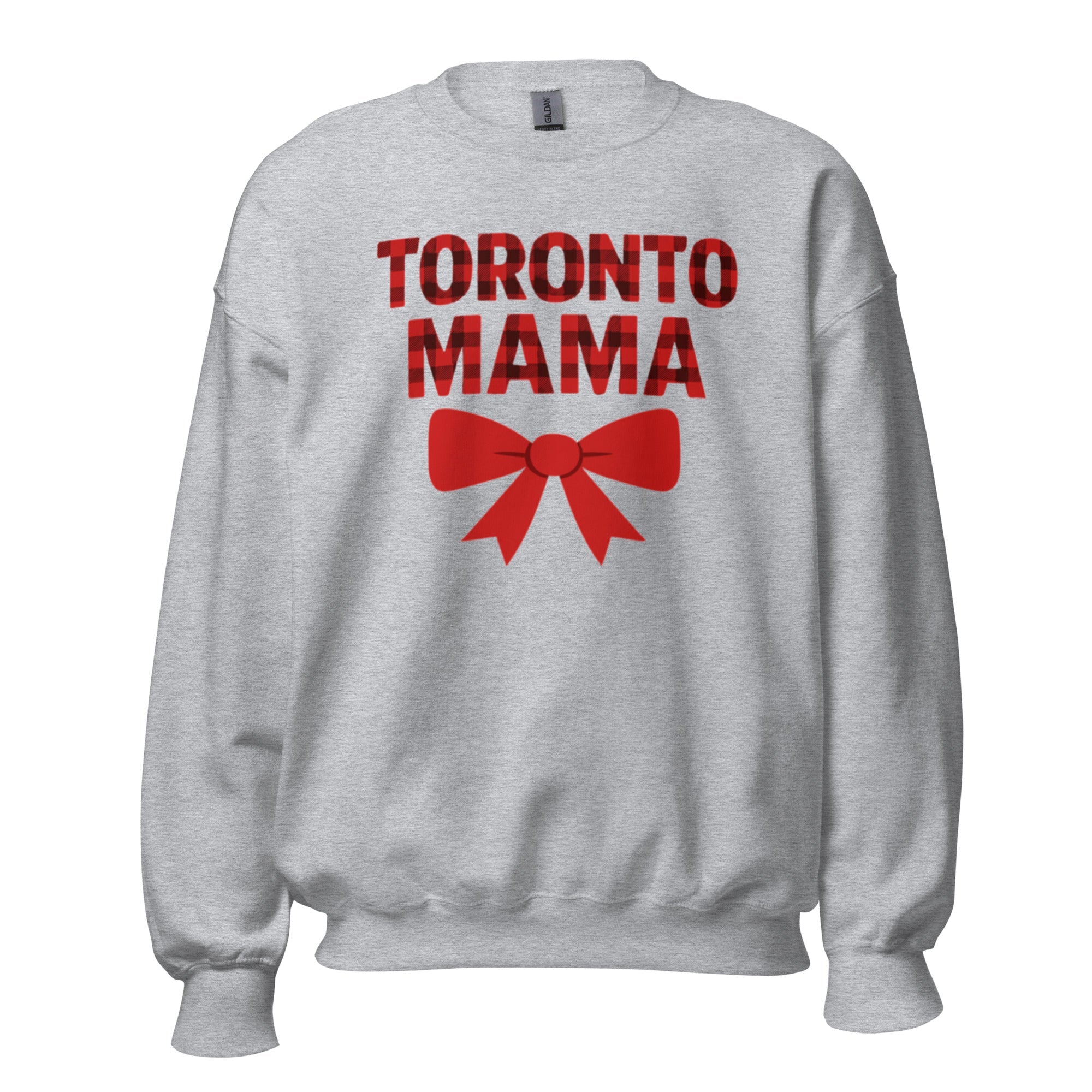 Toronto Mama Festive Plaid & Bow Sweatshirt
