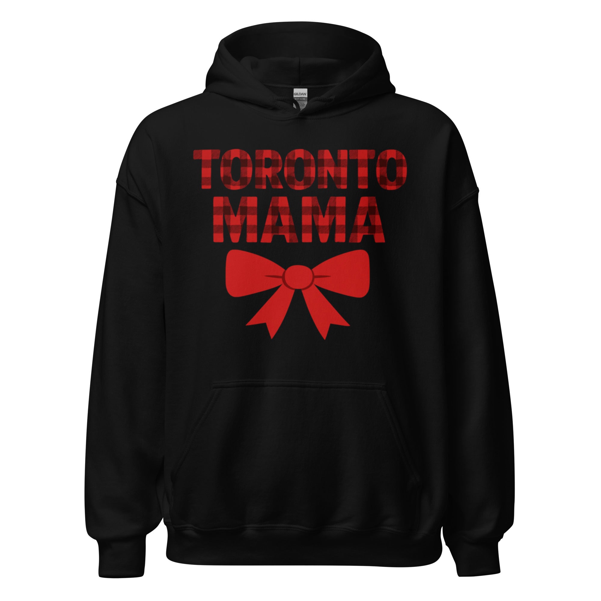 Toronto Mama Festive Plaid & Bow Hoodie