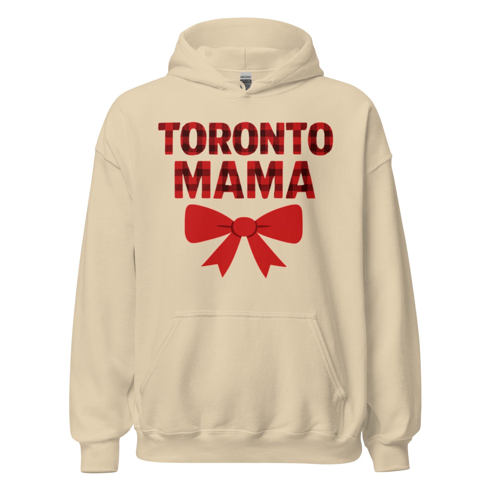 Toronto Mama Festive Plaid & Bow Hoodie