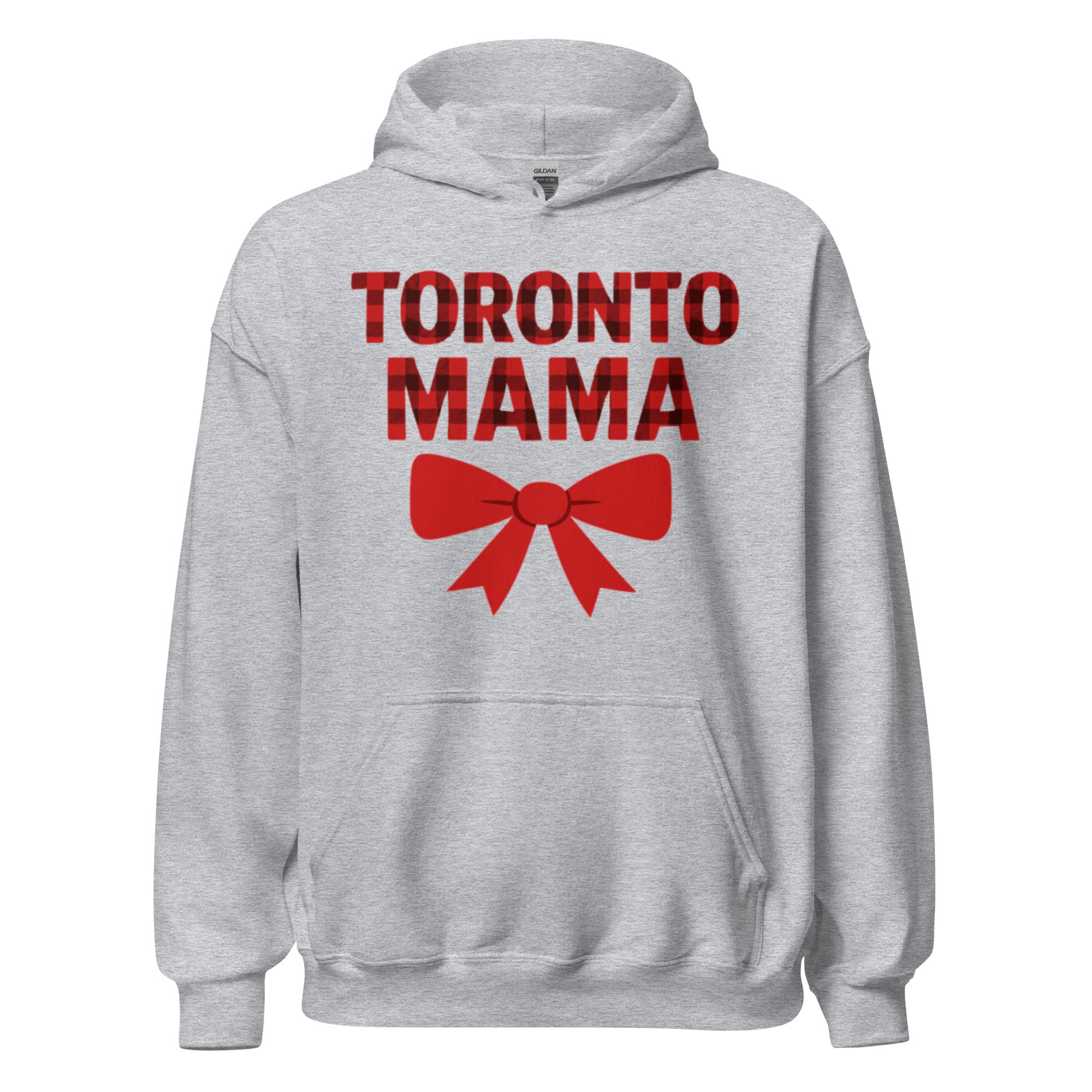 Toronto Mama Festive Plaid & Bow Hoodie