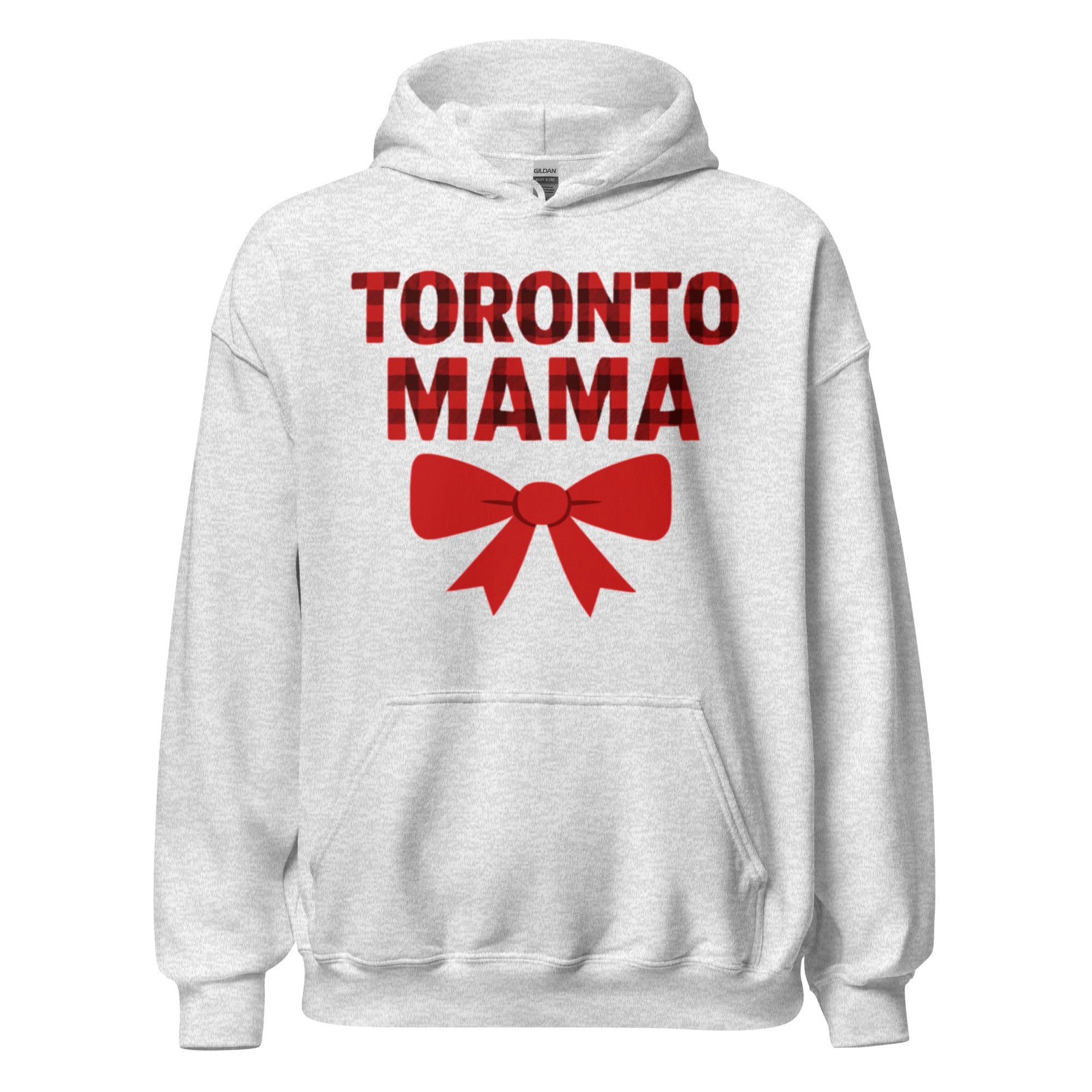 Toronto Mama Festive Plaid & Bow Hoodie