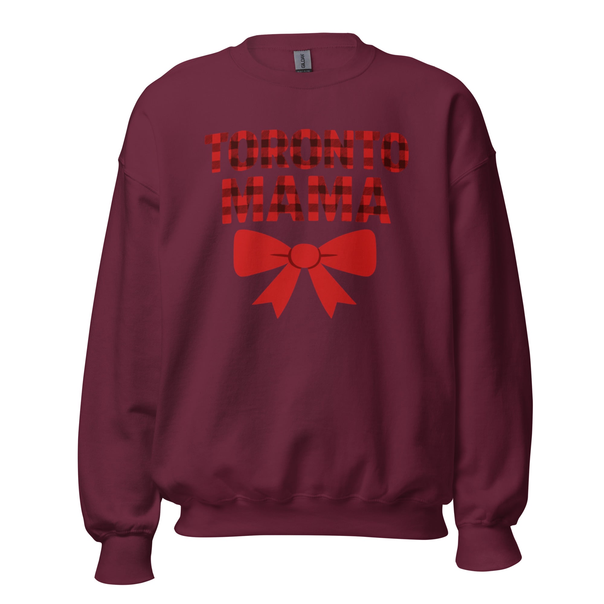 Toronto Mama Festive Plaid & Bow Sweatshirt